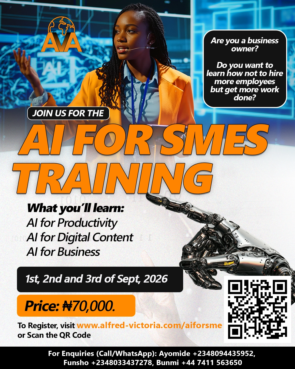 AI for SMEs Training flyer